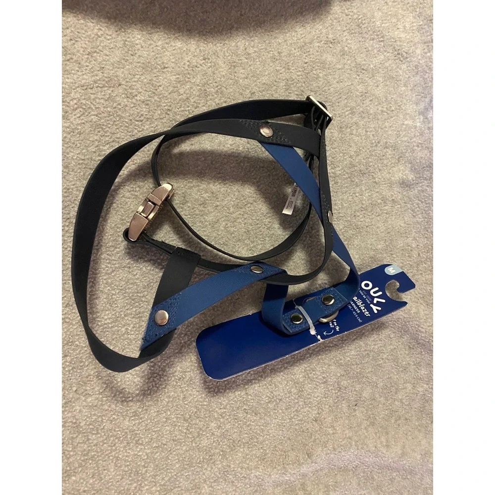 Youly The Trailblazer Dog Harness Blue Black Water Resistant M 18-25in Chest